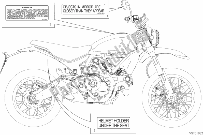 Todas las partes para Placas De Posicionamiento de Ducati Scrambler Desert Sled Thailand USA 803 2019